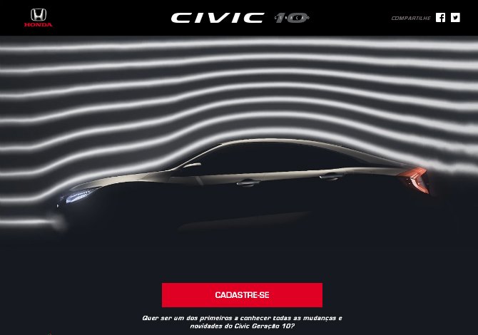 Honda Civic ganha site especial para a divulgação: ow.ly/uvs73028E1L