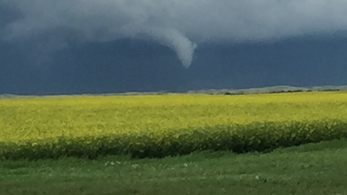 rodgers1955's tweet photo. @CTVKahla                  Funnel Cloud forming Northwest of Pangman https://t.co/V246YZ9hHl
