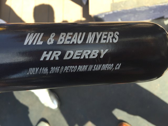 darrenrovell's tweet photo. Wil Myers brother Beau, who plays baseball at App State, will be his pitcher for HR Derby. Wil put his name on his https://t.co/ilj6xnDgE7