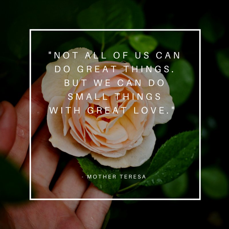 FPCandles's tweet photo. "Not all of us can do great things. But we can do small things with great love." ~Mother Teresa #MotivationalMonday https://t.co/1OCOrf5UEN