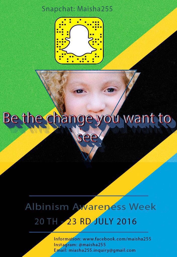 AfricanTrip1's tweet photo. Tanzania Albinism Week Coming soon on African Trip (cc @maisha_255) . Mark your calendars. 🙏🏾 https://t.co/yF2yPLQoUk