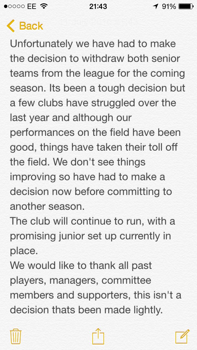 Club statement!