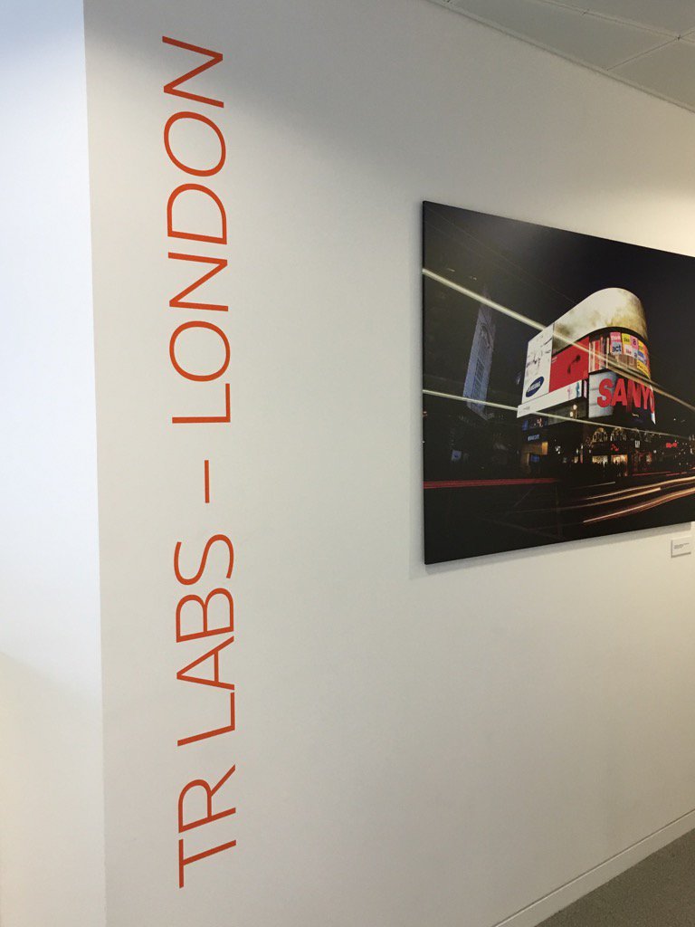 Opening of the TR innovation lab in Canary wharf today #workingatTR