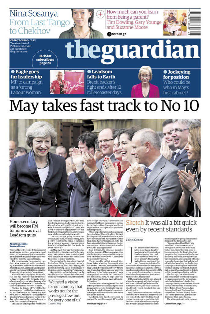 Image result for positive newspaper article of theresa may