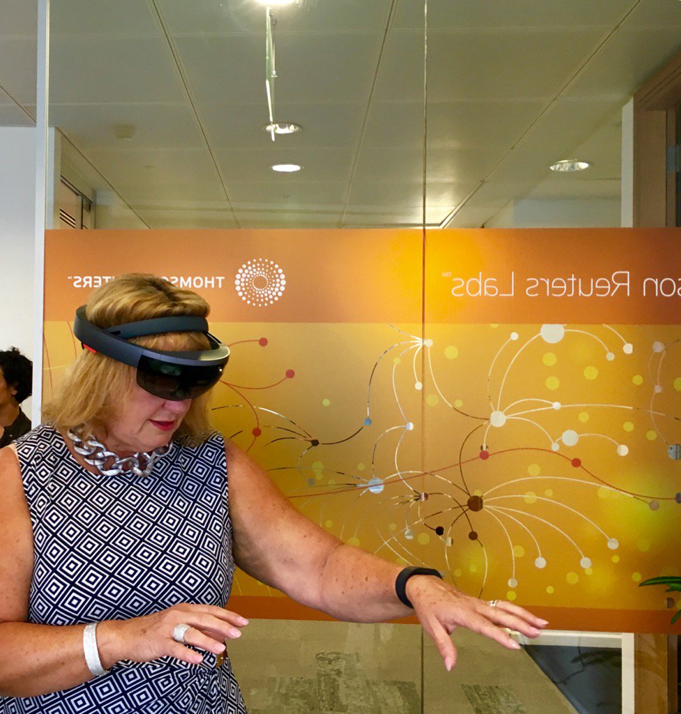 Checking out the virtual world at the launch of TR's latest innovation lab in canary wharf #workingattr
