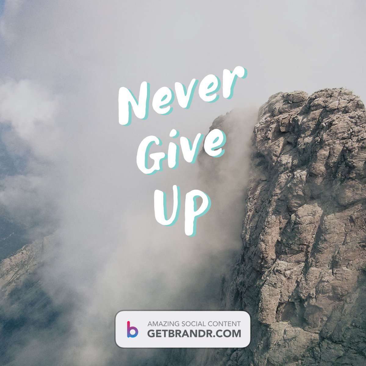 Never give up. See how brandr can help improve your social media presence. Link in bio. #success #smallbiz #strategy