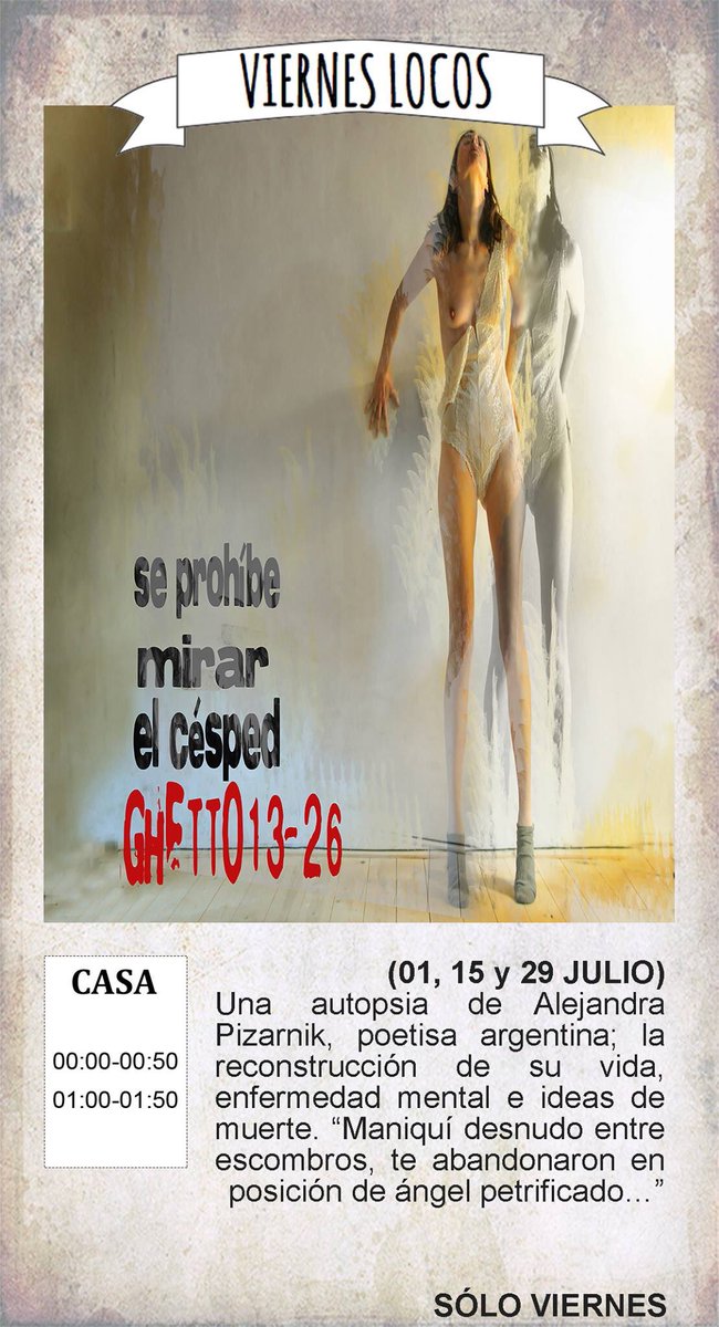 LaMalhablada_'s tweet photo. Próximo viernes otra joya de este mes, SE PROHÍBE MIRAR EL CÉSPED, de Guetto 13-23.@MArtesVisuales @miradasdemujere https://t.co/J5McM2JXKa