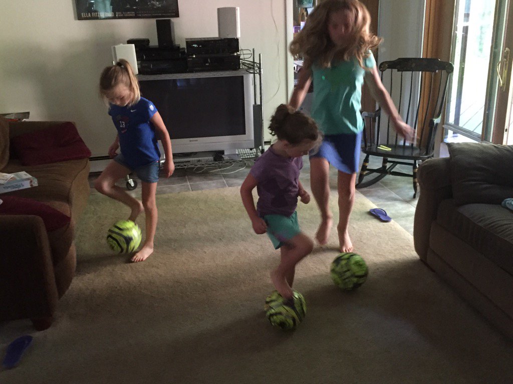 Krullsworld's tweet photo. Balls decorated. Moving on to ball skills. #CCSS2016 @cougarbluevt https://t.co/RMarFExbtX