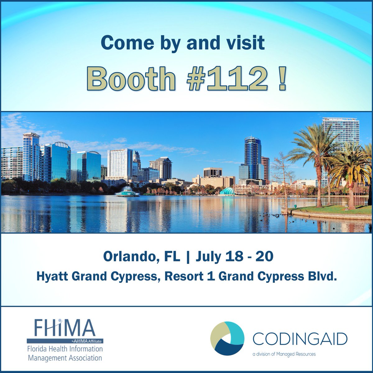 _CodingAID's tweet image. Come learn about our Coding/Audit solutions, as well as, new job opportunities at #FHIMA &apos;s 75th Annual Convention!