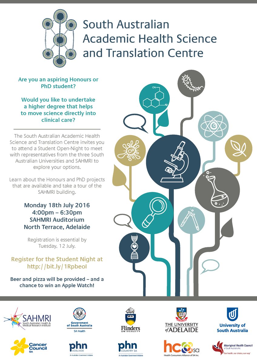 FlindersPubHlth's tweet photo. Next week this fantastic event is going to happen. See where #science and #health collide in professional life. https://t.co/xBHDMlnEYi