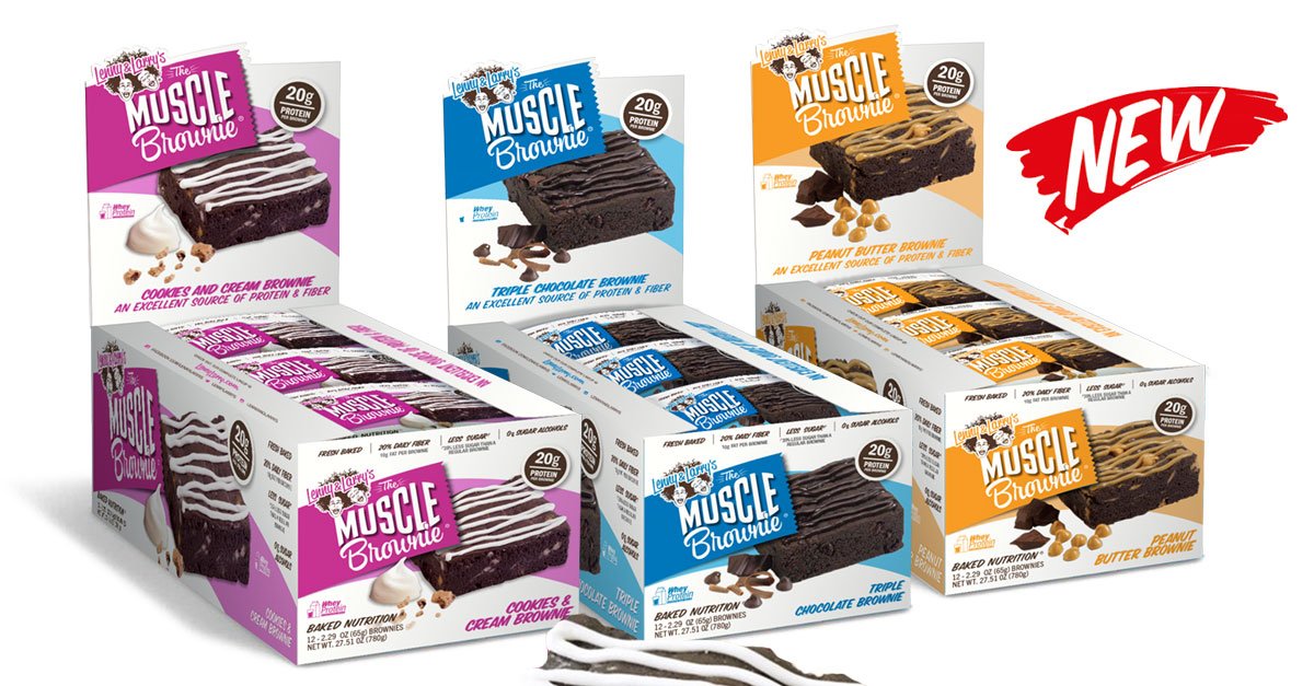 lennylarrys_s's tweet photo. Our NEW and IMPROVED Muscle Brownies are almost here! 
20g Protein, 5g Fiber, 35% less sugar than a regular brownie. https://t.co/wthhCbkNCL