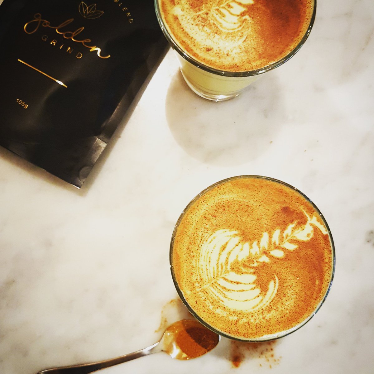 HenryandtheFox's tweet photo. So excited to start serving Golden grind😄 Be bliss. Be present. Be golden #iamgold https://t.co/t5F0GA1Hjr