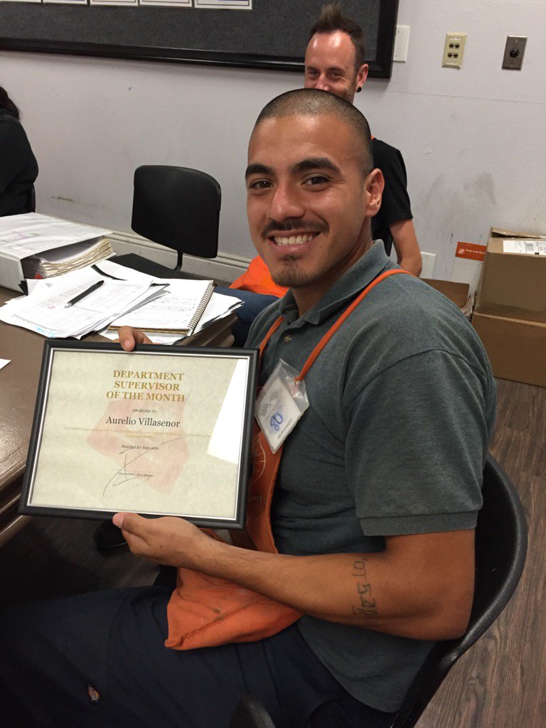 Great job Aurellio in making department supervisor of the month! Thank you!