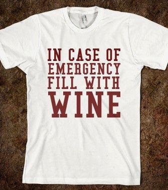 In Case of Emergency Fill With #Wine #Winelovers! #WineSelfies #wineoclock