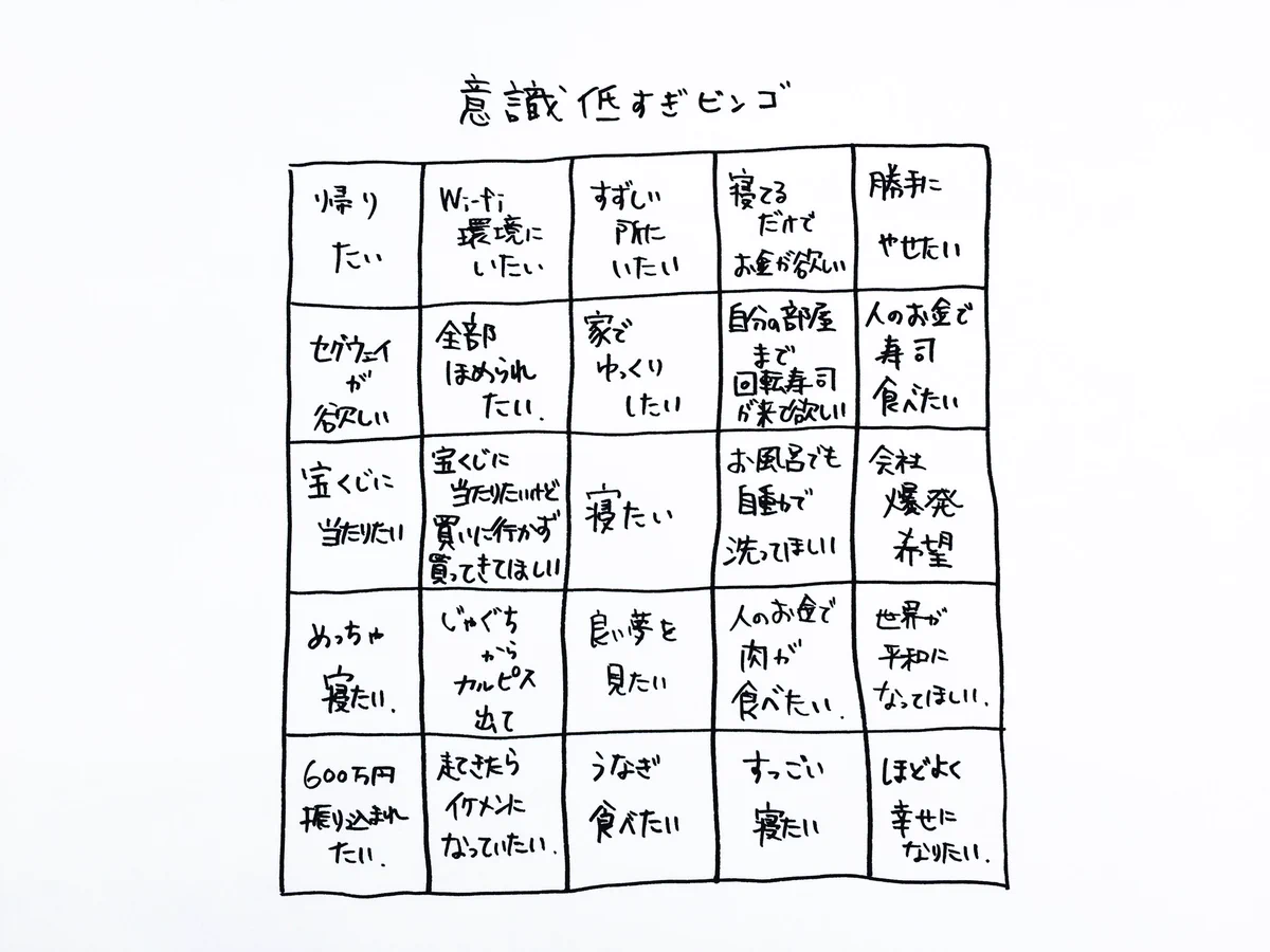 余裕で揃いまくるｗ意識低いビンゴが意識低すぎて笑えるｗｗｗ