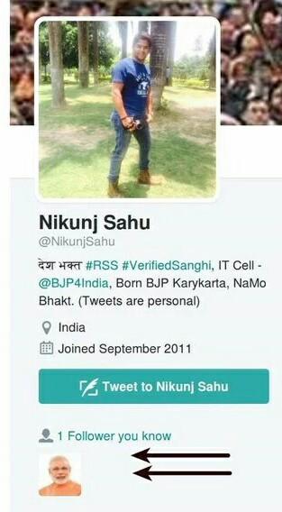 Komal_Indian's tweet image. Another gem from BJP IT cell, of course followed by PM @narendramodi !
#RSS
#VerifiedSanghi