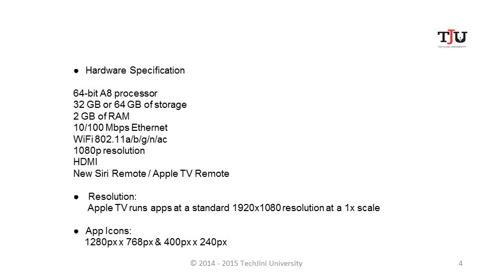 techjini's tweet photo. Technical Specs #Appletv
#tju #AppleTvOS #AppStoreSiri #AllAboutApple #ios #macos #iOSdeveloper #iosdev https://t.co/z7UwVJCTiU