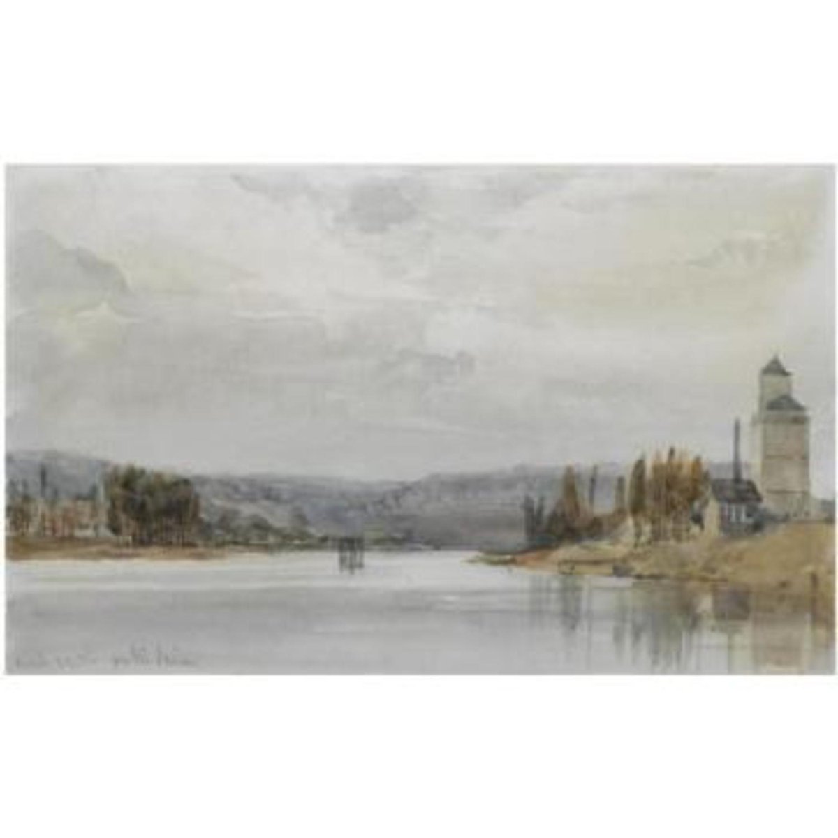 callow_art's tweet image. On The Seine Near Paris, 5×9in, Sold for $7,335 USD #williamcallow auctionclub.com/public/histori…