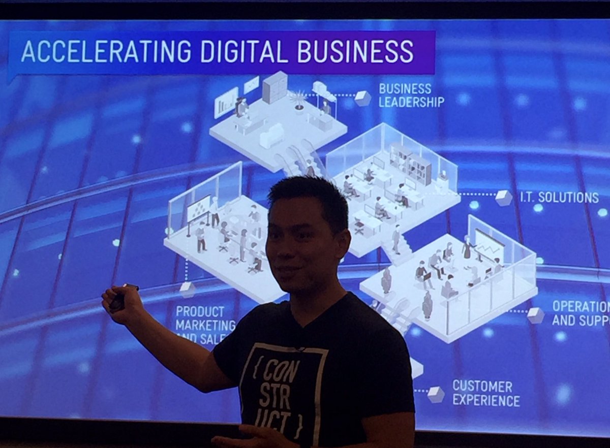 SaraJean05's tweet photo. Unlocking value w the modernization of IT @lpsuerj &amp; @barry_ramirez are speaking now @ #ACS #Melbourne #constructnow https://t.co/1cMxoO2nYt