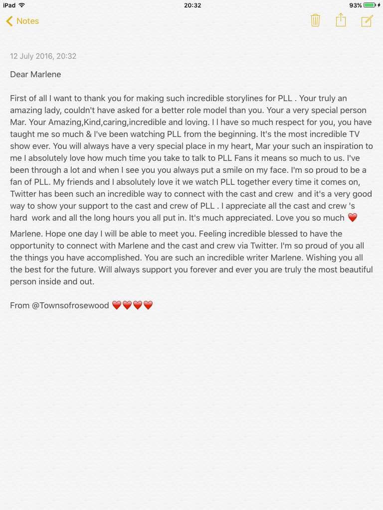 townsofrosewood's tweet photo. @imarleneking this would be amazing if you saw my letter Mar . Your truly an inspiration. Love you so much ❤️ https://t.co/Xh7Bh0J1BH