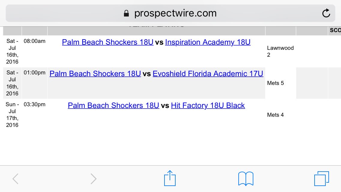 PBShockers's tweet photo. Here is our 18U schedule for this weekends prospect wire tourney. https://t.co/qZgBNlHCDp