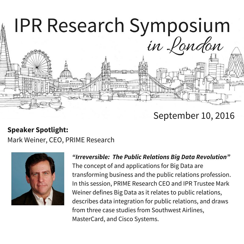 Find out how #BigData transformed the PR Profession Sept 10 in London <a href="/weinermark/">Mark Weiner</a> bit.ly/28JBgbY