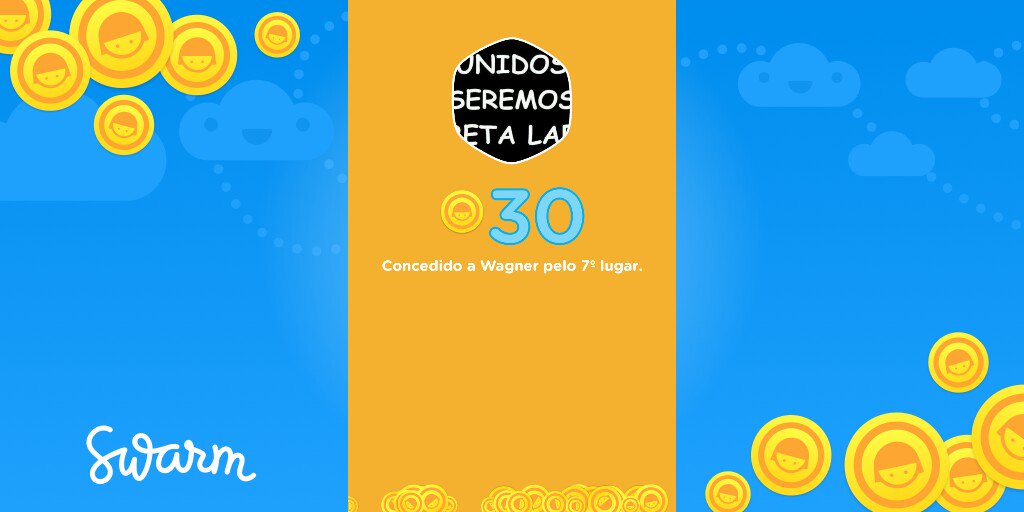 Acabo de receber 30 moedas de bônus por ter chegado em 7º lugar no placar do Swarm <a href="/swarmapp/">Swarm by Foursquare</a>