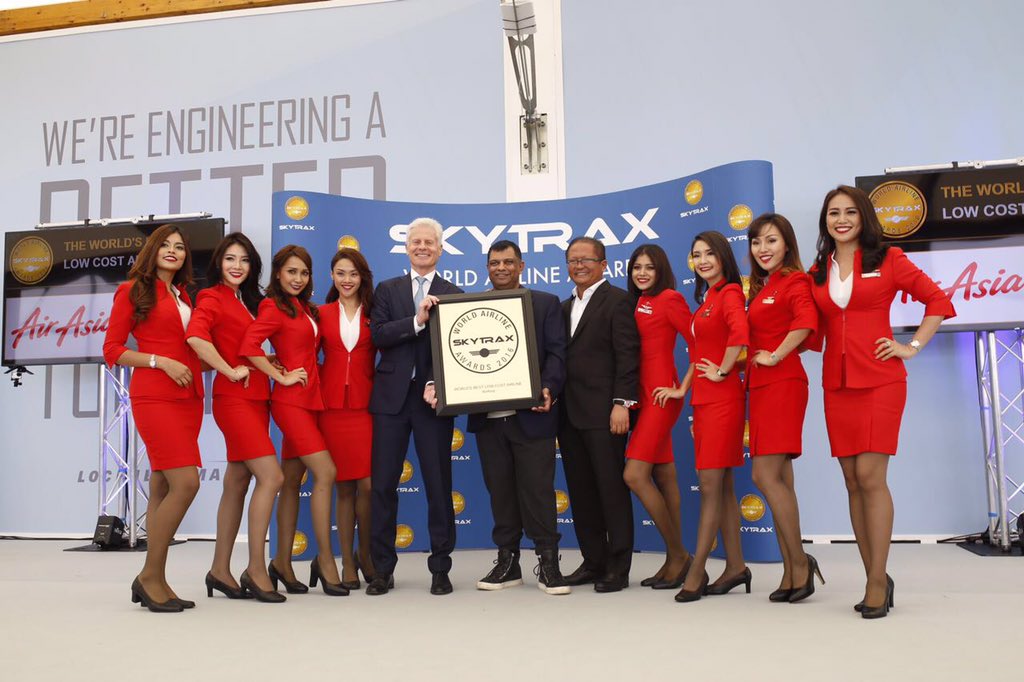 airasia's tweet photo. WOOTS! World's Best Low Cost Airline! 8 years running. Big TQ to all our guests for making it happen!  #travelgr8 https://t.co/HR2mvABO4u