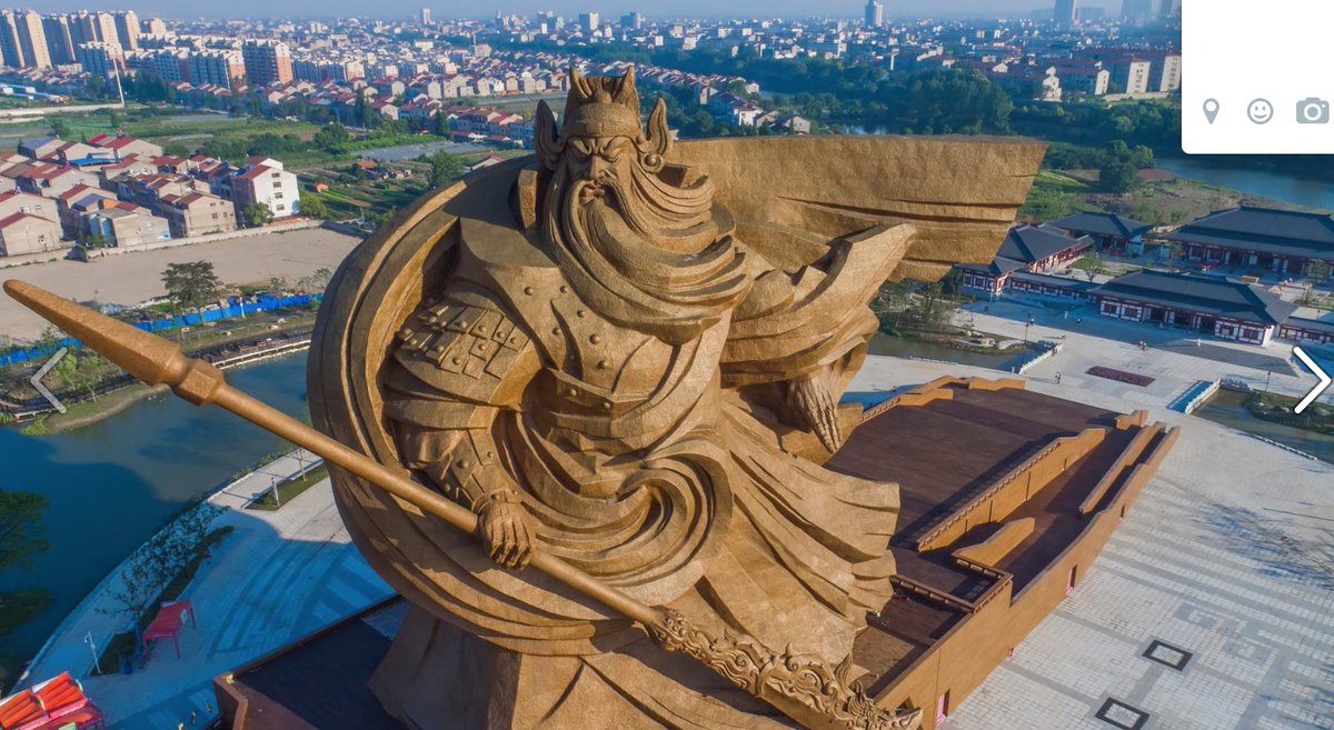 InstytutBoyma's tweet photo. W chińskim mieście #Jingzhou odsłonięto 1320 tonową rzeźbę chińskiego boga wojny Guan Yu. źródło: @cctvnews https://t.co/YMIsEUFlCf