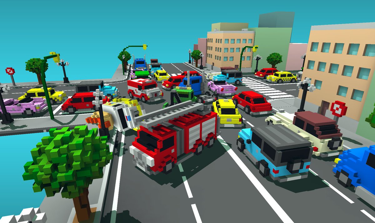 xau44's tweet photo. Spend the morning playing with voxels and shaders...Voxel City gonna burn! #gamedev #indiedev https://t.co/f5uGqLHLFv