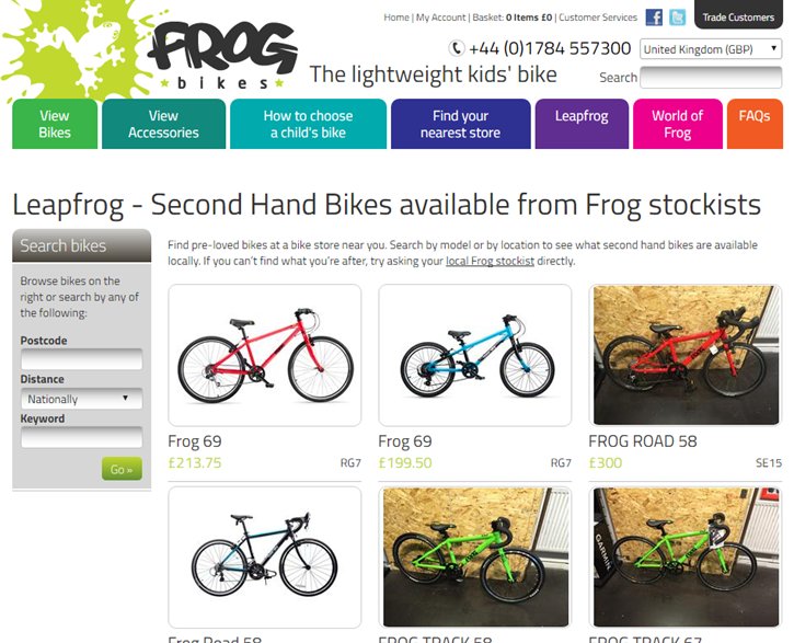 frog bike stockists