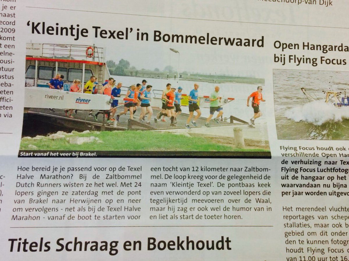 Ludieke initiatief #PopUpRun #KleintjeTexel opgepikt door <a href="/texelsecourant/">Texelse Courant</a> #Texelhalvemarathon