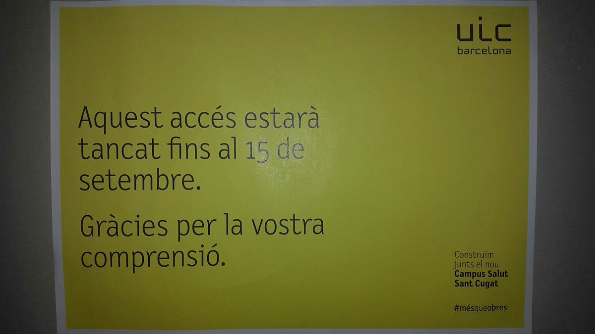 Este verano no cerramos por vacaciones! 
Siguiente fase @UICbarcelona !! 
#mésqueobres