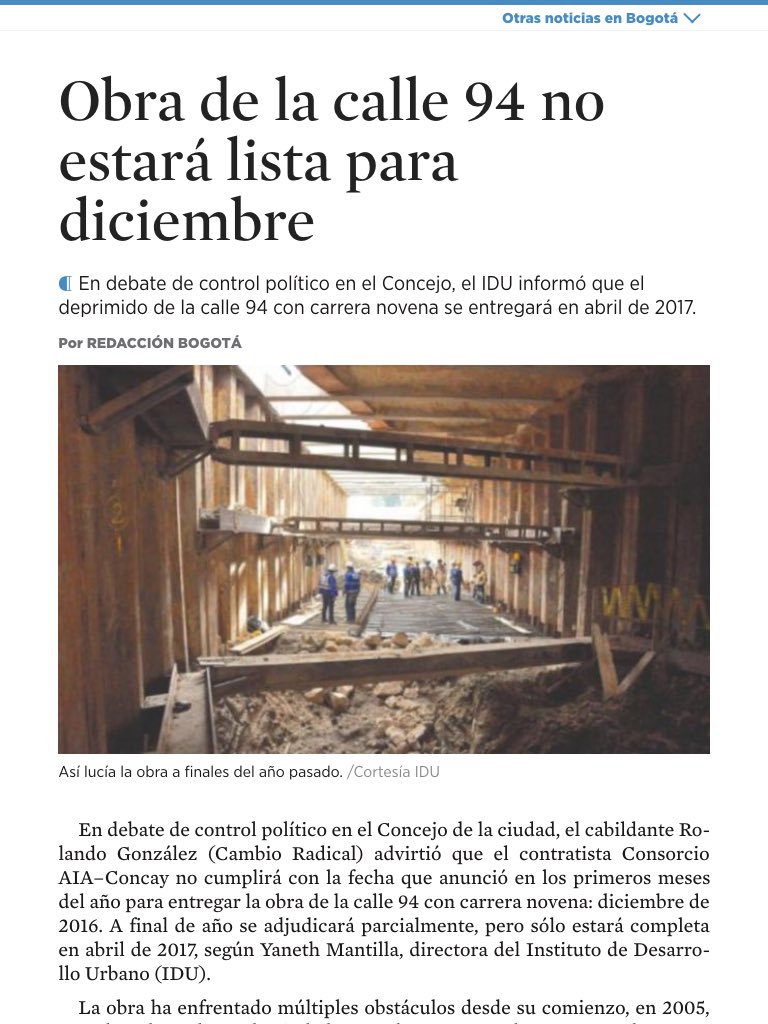 Eduardo Garces (@eegarces) on Twitter photo Doce años para hacer una intersección. Quién puede creer realmente en un metro subterráneo? Doce años para hacer una intersección. Quién puede creer realmente en un metro subterráneo?
