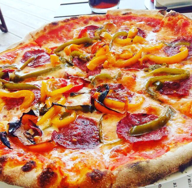 Pizza Mania #beef #pepperoni #redbellpepper #yellowbellpepper #greenbellpepper #thincrust #pizza <a href="/MazaganResort/">Mazagan Beach & Golf Resort</a>