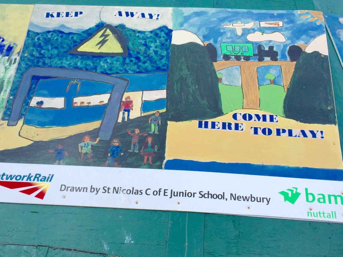 raillifewest's tweet photo. Great day at Boundary Road Bridge Newbury for presentation to St Nics CofE primary school. Winners given prizes https://t.co/Ikx8s4oSx8
