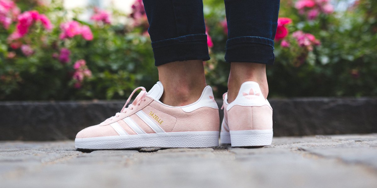 adidas gazelle pink and white