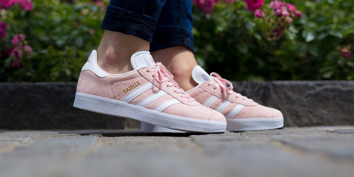 adidas gazelle pink and white