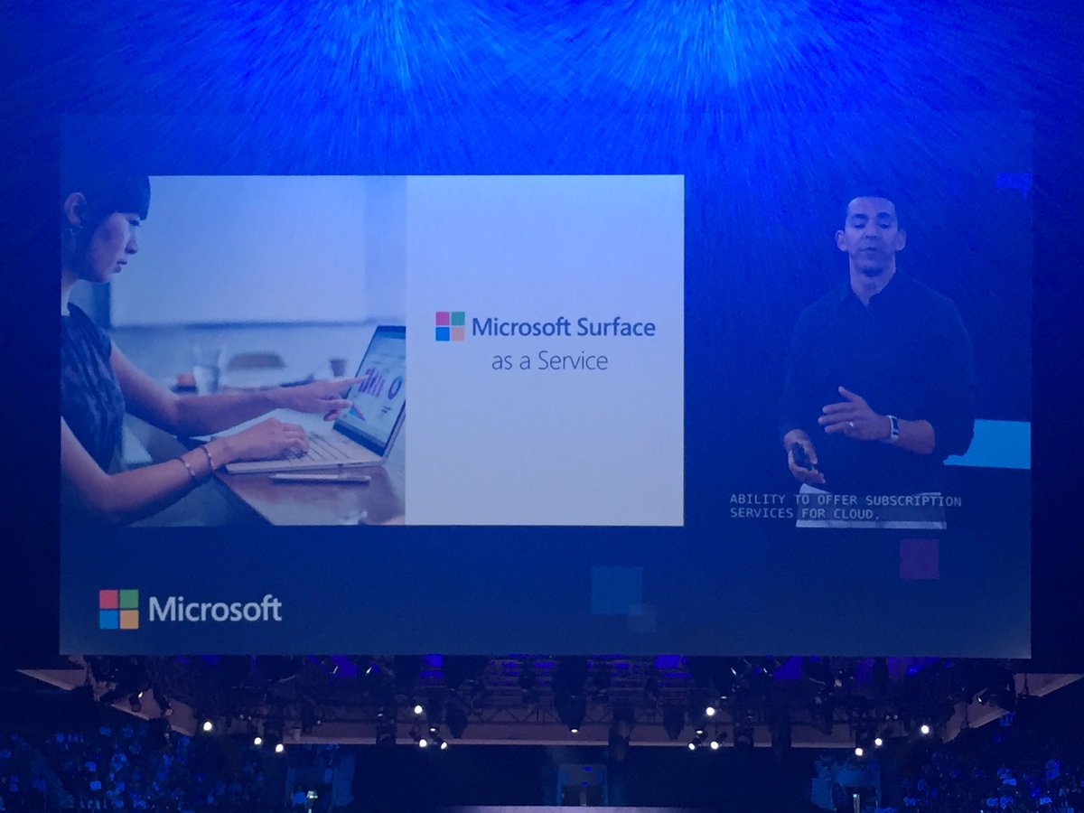 Surface as a service: non dovremo più spendere in tecnologia ma semplicemente utilizzarla! #wpc16 #vecomptoronto
