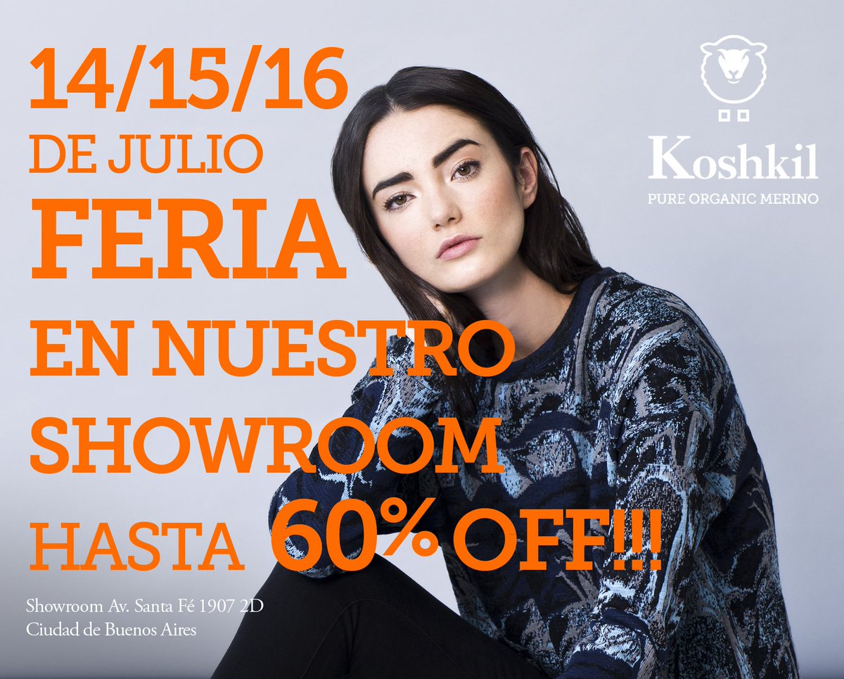 koshkilmoda's tweet photo. SE VIENE NUESTRA FERIA EN EL SHOWROOM! 
#fashion #style #wool #organic #merino #woolmark #argentiniandesign https://t.co/Utor5p2xm2