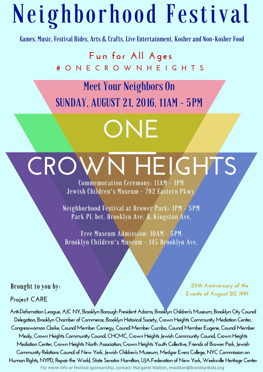 OneCrownHeights's tweet photo. Be a #GoodNeighbor and help us get the word out about the One Crown Heights Neighborhood Festival! #OneCrownHeights https://t.co/Mc2vA3Fcc5