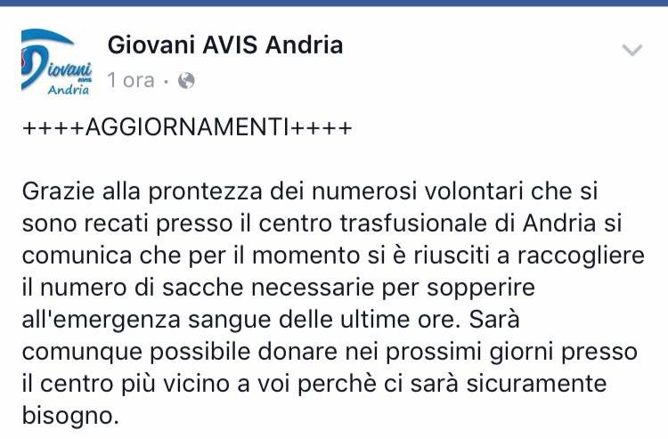 cheletore's tweet photo. La vostra generosità non ha confini. 
Straziati dal dolore, ma tutti vicini, in #Puglia https://t.co/pYGf2a0L8n