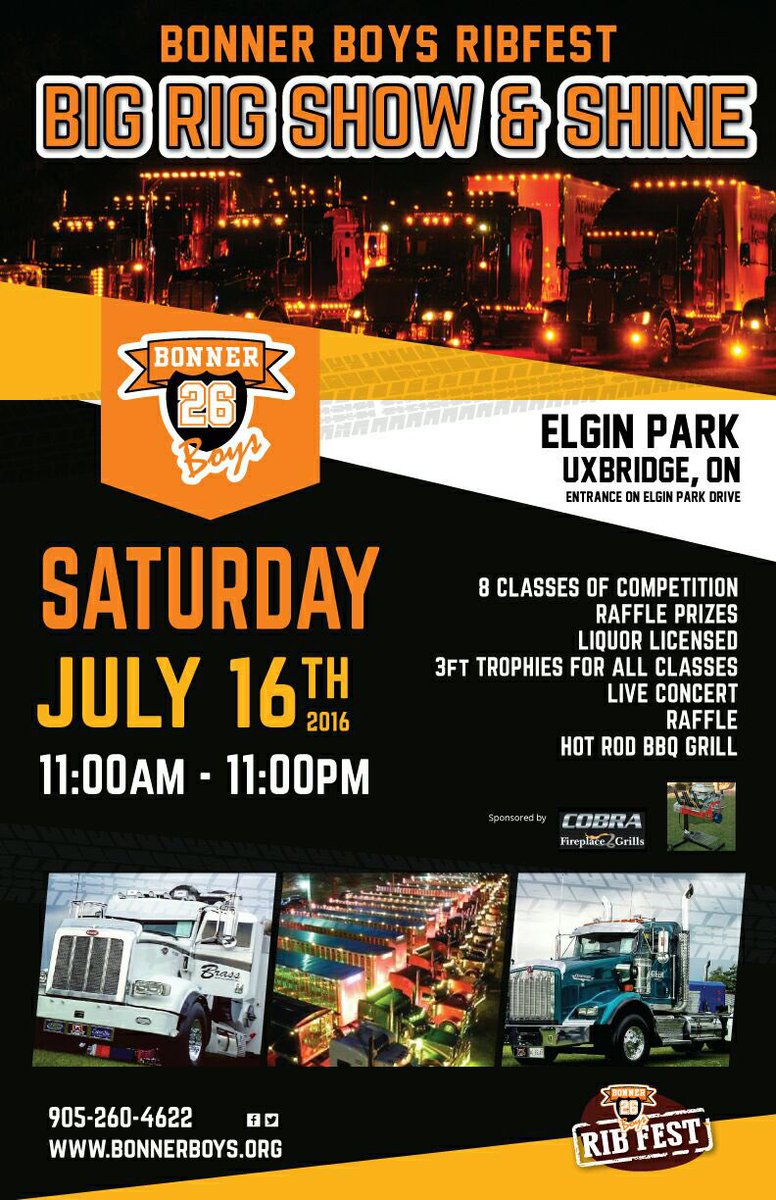 BonnerBoys26's tweet photo. The Rigs are coming!!  The Rigs are coming!!!  This Saturday 11-11 Ribfest  Elgin Park!! https://t.co/tvpI02hgrl