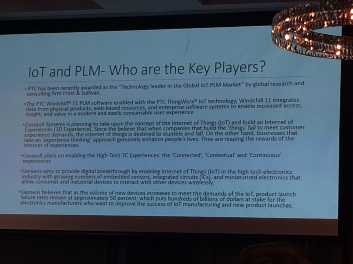 IoT and PLM - Key Player in this market #plm16 #IoT #ptc #dassault #siemens
