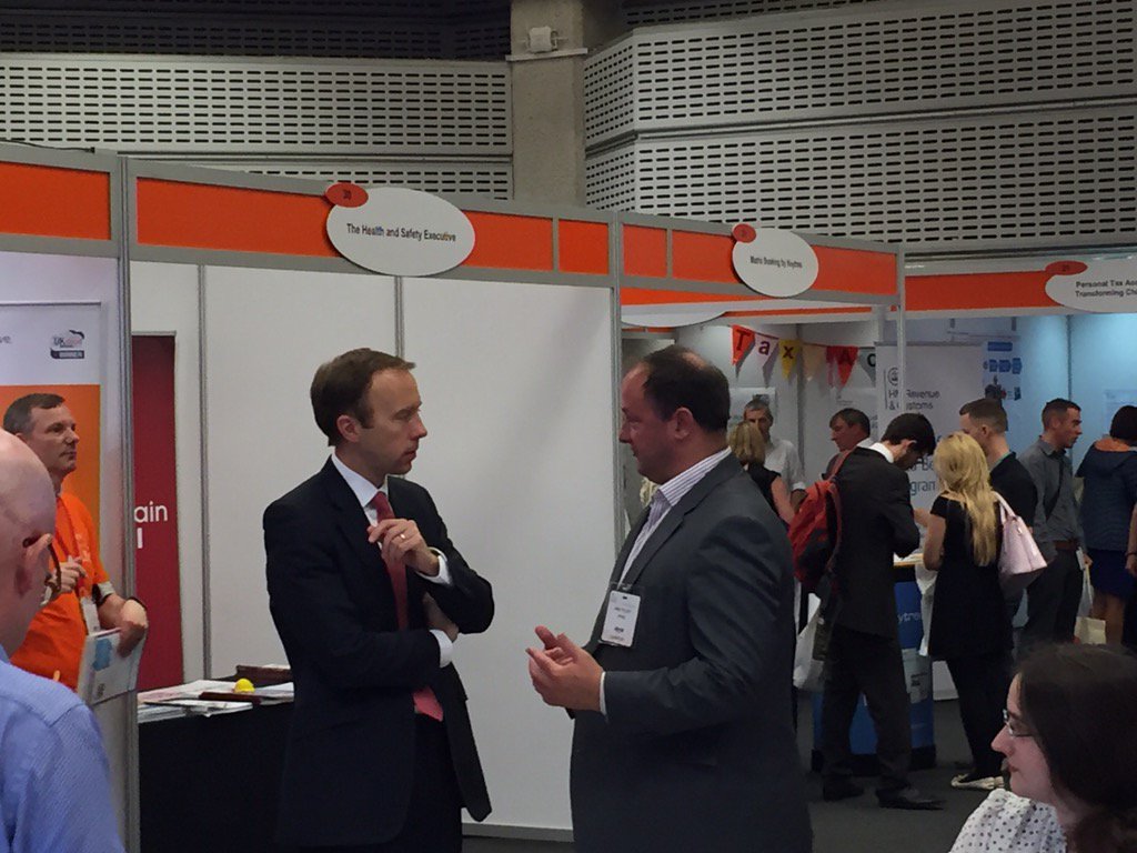 Minister for Cabinet Office, Matt Hancock on KPMG stand. #civilservicelive #kpmguk