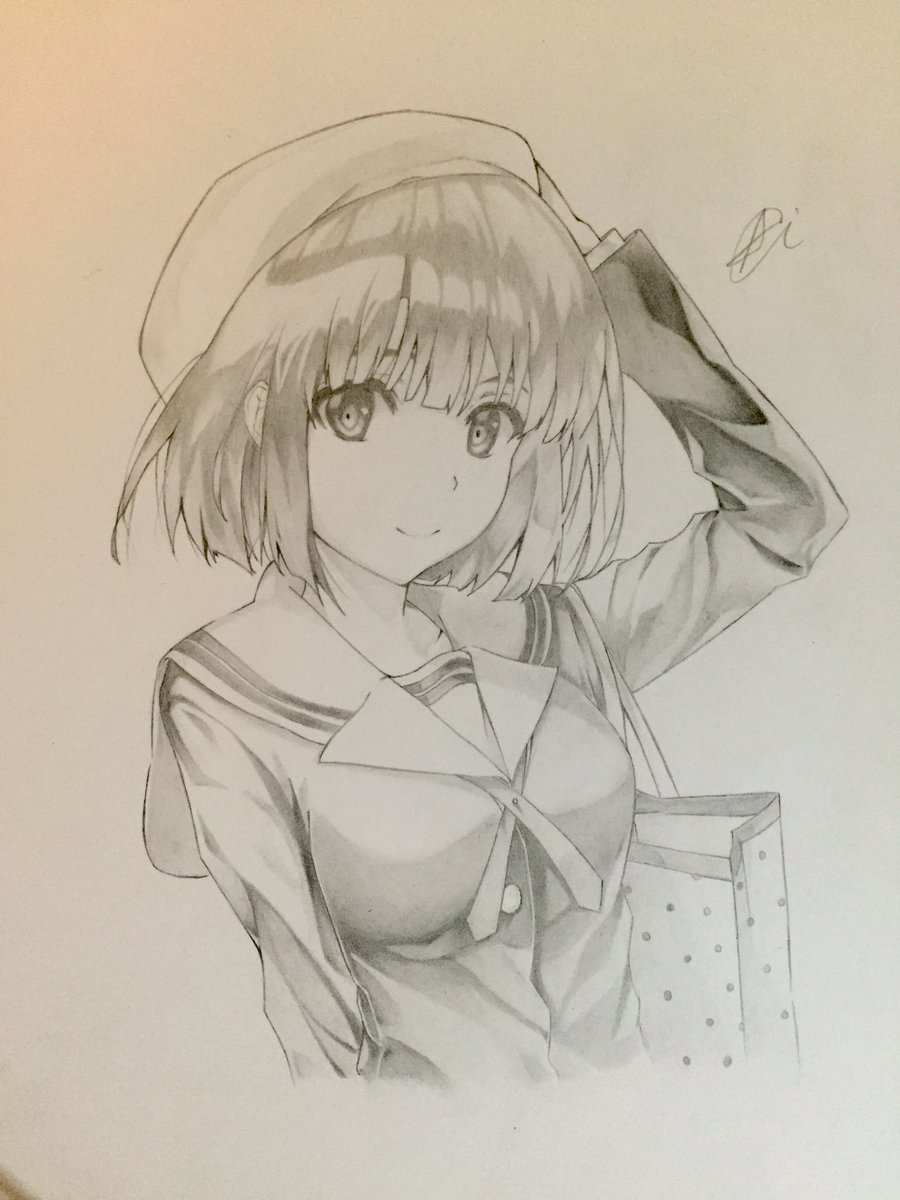 Asakichi Twitterissa やっとリクエストの絵完成しましたー 時間かかってしまってごめんなさい 冴えカノの加藤恵描きました 絵描きさんと繋がりたい イラスト同盟活動 模写 鉛筆