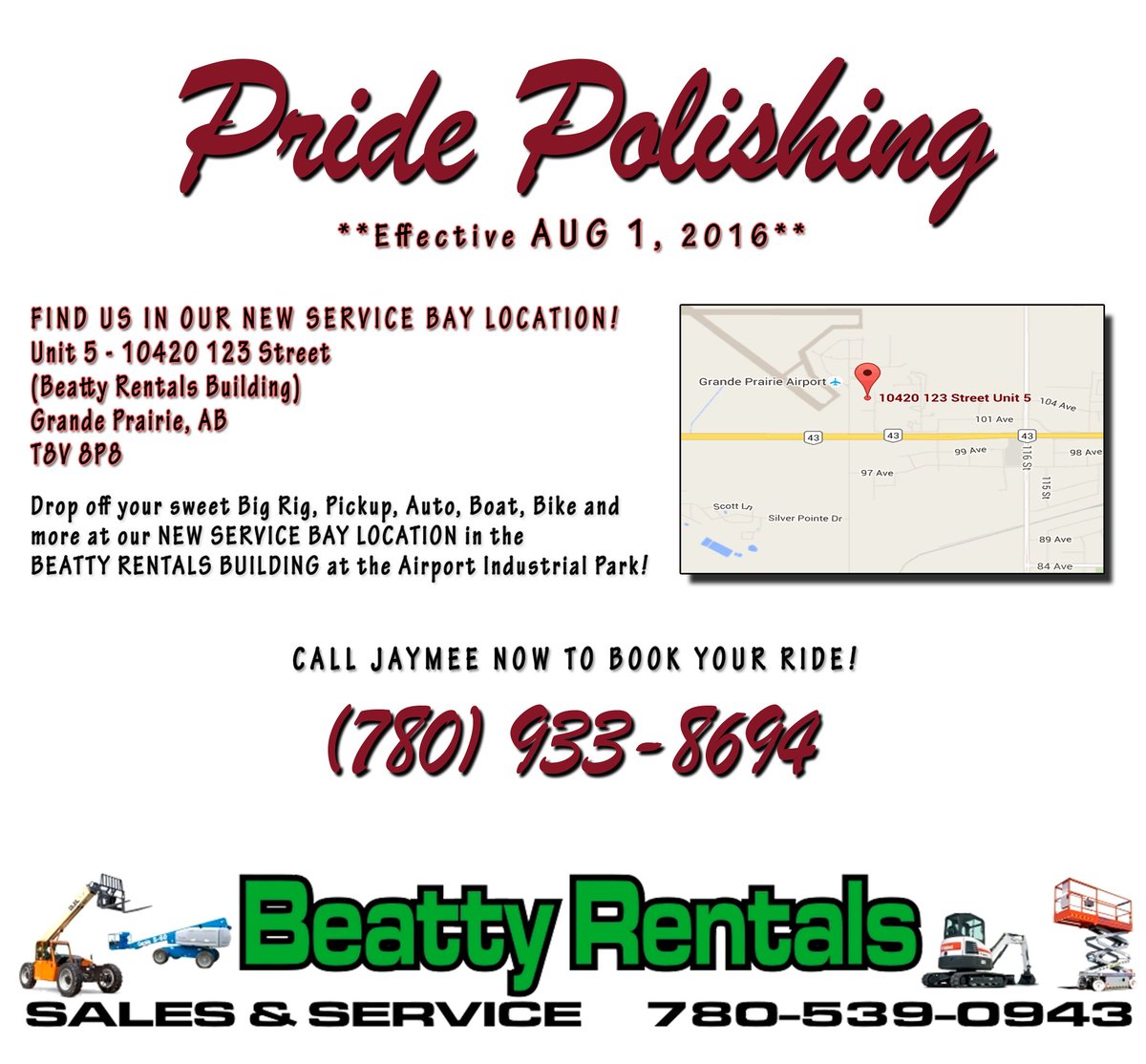PridePolishing's tweet photo. We are moving! Eff. AUG 1 find @PridePolishing at the Beatty Bldg in Airport Industrial Park https://t.co/r9ka7J6Qlv https://t.co/X0GZ24DfgB