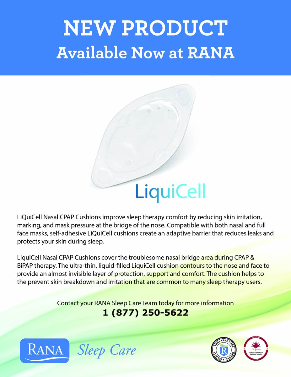 RANASleepCare's tweet photo. Reduce #maskleaks with #LiquiCell Nasal CPAP Cushions. https://t.co/K7D4U1qv9f