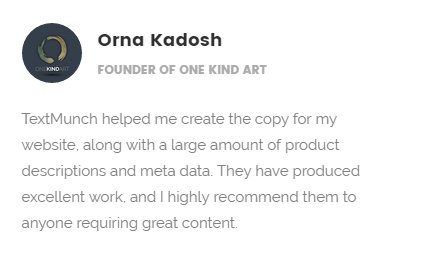 Text_Munch's tweet image. We love our clients, and they love us. Shout out to One Kind Art! #Text_Munch #productdescriptions #OneKindArt