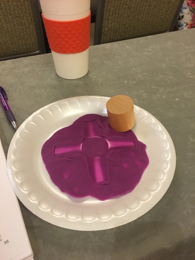 GoldyGrade4's tweet image. Using play dough to make impressions of shapes helps kids envision surface area #mathplus2016
